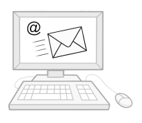 Ein Computer mit einer E-Mail auf dem Bildschirm